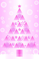 ピンクのクリスマスツリー