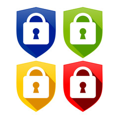 Lock Shield Multi Colored Logo Template