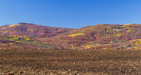 Colorful autumn in the mountains and valleys