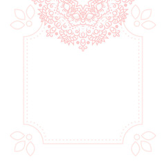 Light pink mandala card template background.