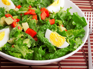 Green salad with eggs