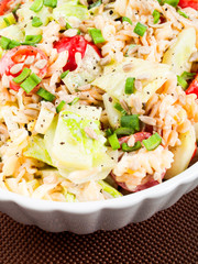 Pasta with tomatos and onion