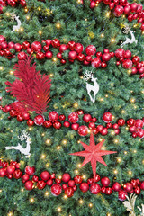 Christmas tree background with baubles
