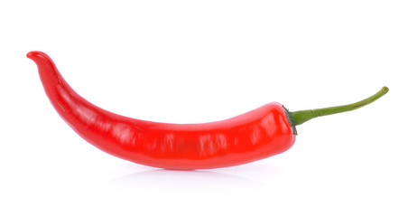 red chili on white background