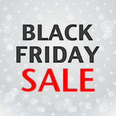 Black Friday Sale inscription on gray black background. Vector