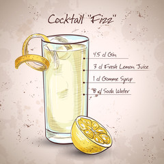 Gin Fizz cocktail - 95980024