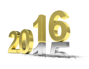 2015-2016 change new year 2016 isolated