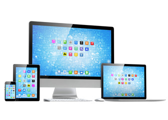 Ultimate web design, laptop, smartphone, tablet, computer, display