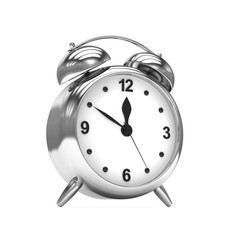 Chrome alarm clock on white