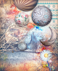 Dreams valley with planets and silver moon © Rosario Rizzo