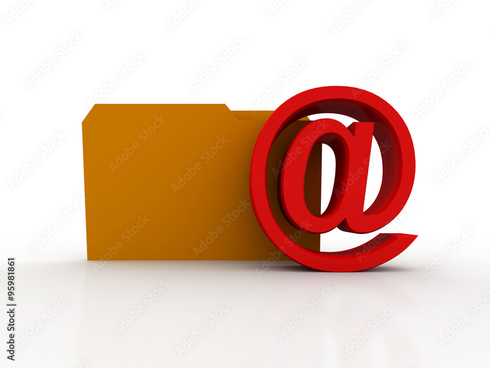 Aufkleber 3d rendering folder icon email
