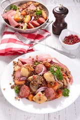 lentils cooked with meat and vegetables