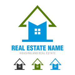 Initial M Housing Real Estate Company Logo Template