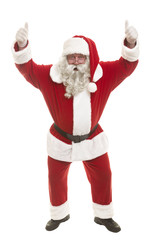 Santa Claus standing isolated on white background and thumbs up