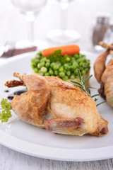 quail meat with vegetables