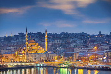 Istanbul. Image of Istanbul with Yeni Cami Mosque during sunrise.