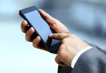 Man hand holding phone