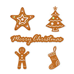 Christmas gingerbread elements