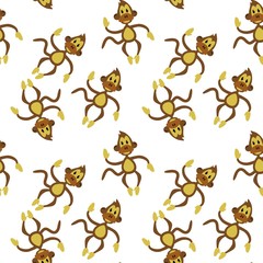 seamless background with monkeys 