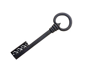 The Ancient old key on white background, isolated
