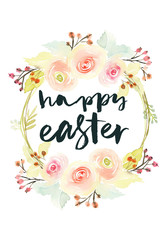 Greeting card with flowers. Pastel colors. Handmade