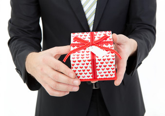 Man holding a gift box
