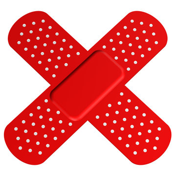 Two Crossed Red Bandages
