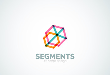 Fototapeta premium Vector outline minimal abstract geometric logo