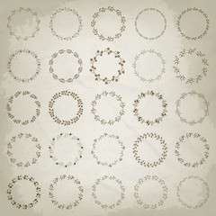 Set of hand-draw victory laurel wreaths for stationary. Vector illustration