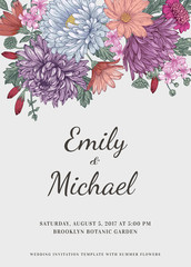 Invitation with flowers.