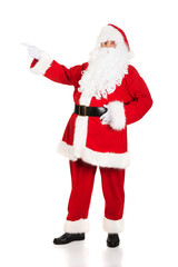 Santa Claus in pointing gesture