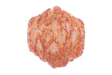 cheese and ham turnover isolated on white background