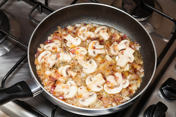 fried onion and mushrooms