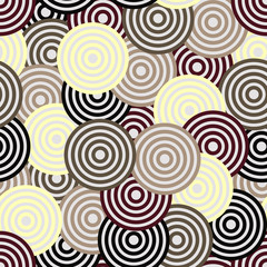 Different color circles seamless vector pattern design.