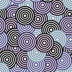 Different color circles seamless vector pattern design.