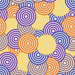 Different color circles seamless vector pattern design.