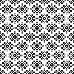 Seamless black and white vector background with decorative flowers
