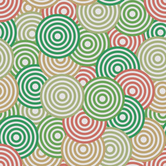 Different color circles seamless vector pattern design.