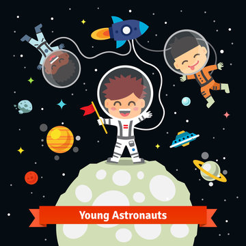 Astronaut kids on space international expedition