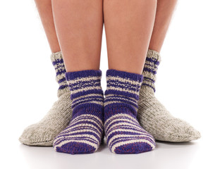 Socks on humans legs