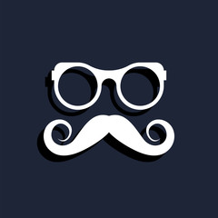 hipster mustache and glasses icon