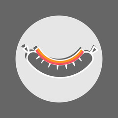 Sausage with Ketchup Flat Icon
