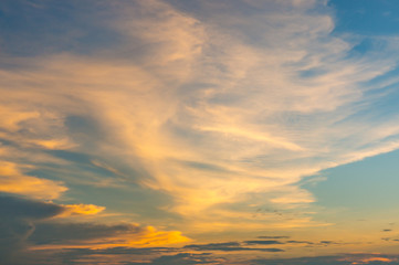Fototapeta premium Fiery orange sunset sky. Beautiful sky. 