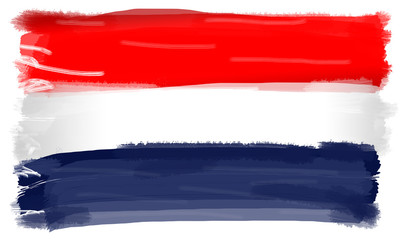 Mit Pinsel gemalte Niederländische Flagge