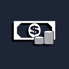 money  with coin icon
