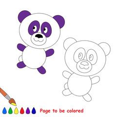 Vector cartoon panda to be colored. 