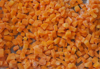 frozen carrots background