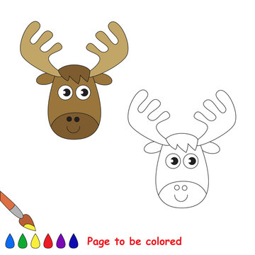 Vector cartoon elk to be colored. 