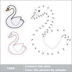 Fototapeta premium Vector numbers game. Swan to be traced.