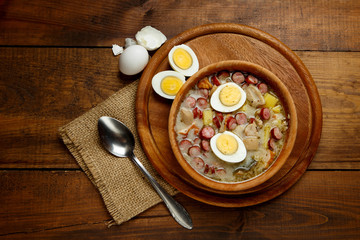 Traditional polish Easter soup Zurek 